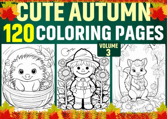 Cute Autumn Coloring Pages for Kids and Creative Publishing