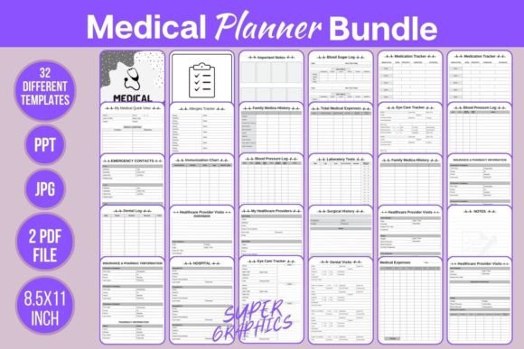 Medical Planner Bundle Healthcare KDP: Stay Organized and Informed