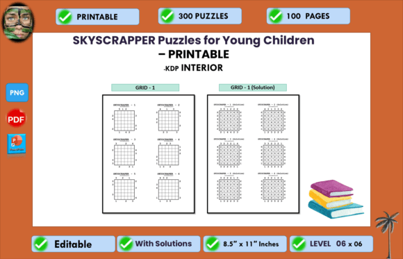 Skyscrapper Puzzles for Young Children 6: A KDP Interior Guide